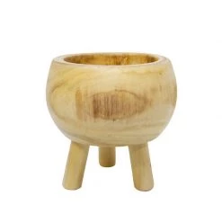 Stoneleigh & Roberson Round Cinch Wood Planter - Large (27cm)