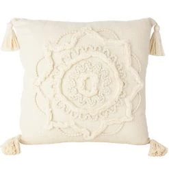 Stoneleigh & Roberson Coastal Lotus Embroidered Tassel Cushion (45cm)