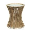 Stoneleigh & Roberson Coastal Bamboo Side Table With Mirror Top (50cm)