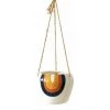 Urban Products VASES & PLANTERS Woodstock Rainbow Dot Hanging Planter - Small Blue/Terracotta