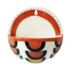 Urban Products VASES & PLANTERS Woodstock Rainbow Geo Wall Planter - Blue/Terracotta