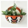 Urban Products VASES & PLANTERS Woodstock Rainbow Geo Wall Planter - Blue/Terracotta