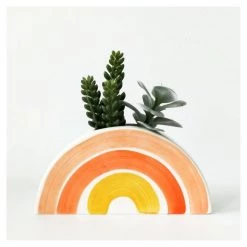 Urban Products VASES & PLANTERS Skyla Rainbow Arch Wall Planter/Vase - Orange