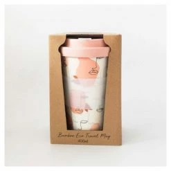 Urban Products Reusable & Eco Friendly Bamboo Eco Travel Mug – Abstract Face (400ml)