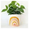 Urban Products VASES & PLANTERS Woodstock Rainbow Stripe Planter - Pink/Mustard