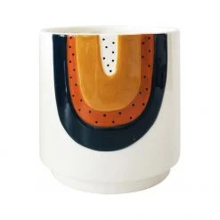 Urban Products Woodstock Rainbow Dot Planter - Blue/Terracotta