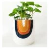 Urban Products Woodstock Rainbow Dot Planter - Blue/Terracotta