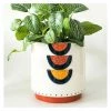 Urban Products VASES & PLANTERS Woodstock Rainbow Geo Planter - Blue/Terracotta