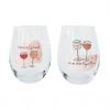 Urban Products ENGAGEMENT & WEDDING Stemless Wine Glass Set - Partners In Wine