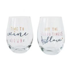 Urban Products Stemless Wine Glass Set - Time To Wine Down ENGAGEMENT & WEDDING