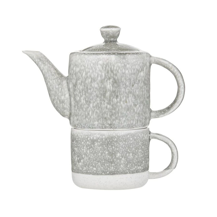 Leaf & Bean Reactive Glaze Teapot For One With Infuser (500ml)