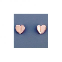Sterling EASTER Folded Heart Rose Gold Stud Earrings