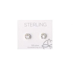 Sterling Horseshoe Silver Stud Earrings