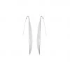 Sterling Thin Oval Earrings Silver Metallics