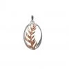 Sterling Ascending Fern Necklace Pendant - Rose Gold & Silver