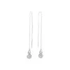 Sterling Fish Hook Thread Earrings Silver Coastal