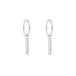 Republic Road Valentines Day Mini Musing Fine Line Sleeper Earrings - Silver
