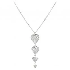 Wild Kiwiana Heart Space 4 Drop Pendant Necklace - Silver