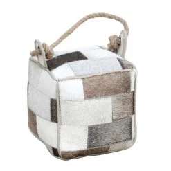 Rembrandt Fine Arts Women's Gifts - Over $50 Goat Hide Patchwork Door Stop - Square