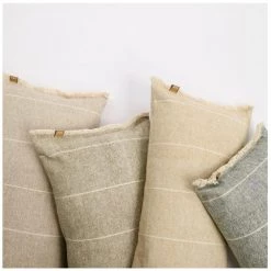 Raine & Humble Brushed Wild Stripe Cushion - Khaki Green