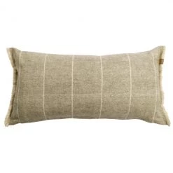 Raine & Humble Brushed Wild Stripe Cushion - Khaki Green