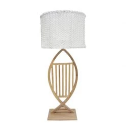 Stoneleigh & Roberson Coastal Aquis Wood & Knit Lamp (78cm)