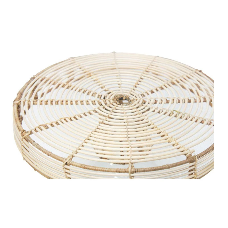 Stoneleigh & Roberson Coastal Bali Glass & Rattan Side Table (46cm)