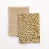 Raine & Humble TEA TOWELS, MITTS & CLOTHS Animal Print Tea Towel Pack - Mustard (2pc)