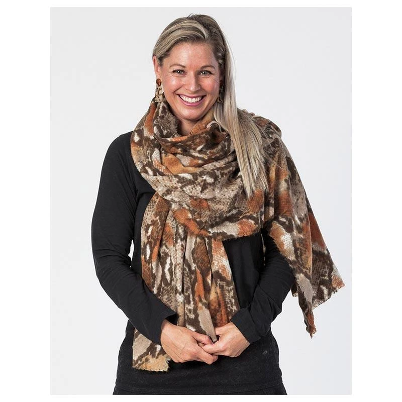 Stella & Gemma Snake Rust Scarf SCARVES, CLOTHING & FASHION ACCESSORIES