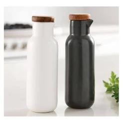 Ladelle Monochrome Essentials Oil & Vinegar Set - White/Charcoal