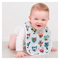 Elephant Ollie Large Baby Bib – Woodland Bear Blue Kiwiana
