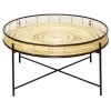 Stoneleigh & Roberson Rattan & Metal Side Table (60cm) Coastal