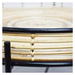 Stoneleigh & Roberson Rattan & Metal Side Table (60cm) Coastal