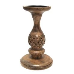 Banyan Home Leo Wood Candle Holder (30.5cm)