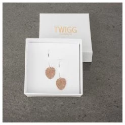 Twigg Monstera Luxe Rose Gold Hoop Earrings Metallics