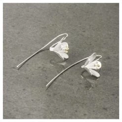 Twigg Silver Daisy Drop Earrings