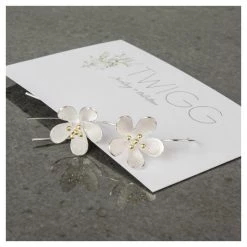 Twigg Silver Daisy Drop Earrings