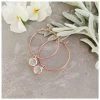 Twigg Valentines Day Swarovski Crystal Rose Gold Hoop Earrings