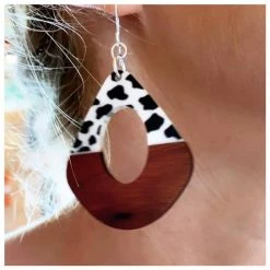Twigg Kite Black & White Wood Earrings