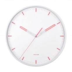 Karlsson Dipped Wall Clock - White & Coral (40cm) CLOCKS