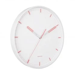 Karlsson Dipped Wall Clock - White & Coral (40cm) CLOCKS