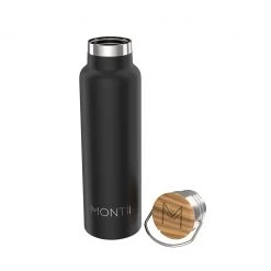 Montii Co Original Insulated Drink Bottle - Black (600ml) Reusable & Eco Friendly