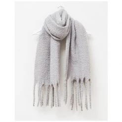 Stella & Gemma SCARVES, CLOTHING & FASHION ACCESSORIES Light Grey Tassel Scarf