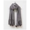 Stella & Gemma Grey Pom Pom Fringe Scarf SCARVES, CLOTHING & FASHION ACCESSORIES
