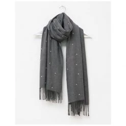 Stella & Gemma Grey Scarf With Silver Stars Metallics