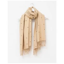 Stella & Gemma Tan Scarf With Brass Stars