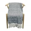 Le Forge Restocked Wool Blend Throw – Ripple Stripe Blue