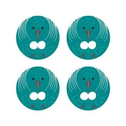 100% New Zealand NZ Cuties Tui Ceramic Coaster Set/4