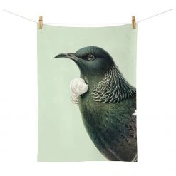 100% New Zealand Hushed Green Tui Tea Towel