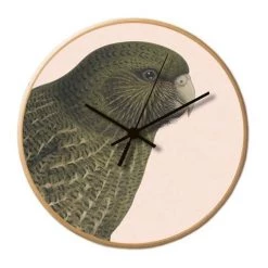 100% New Zealand Hushed Kakapo Clock (32cm) Kiwiana